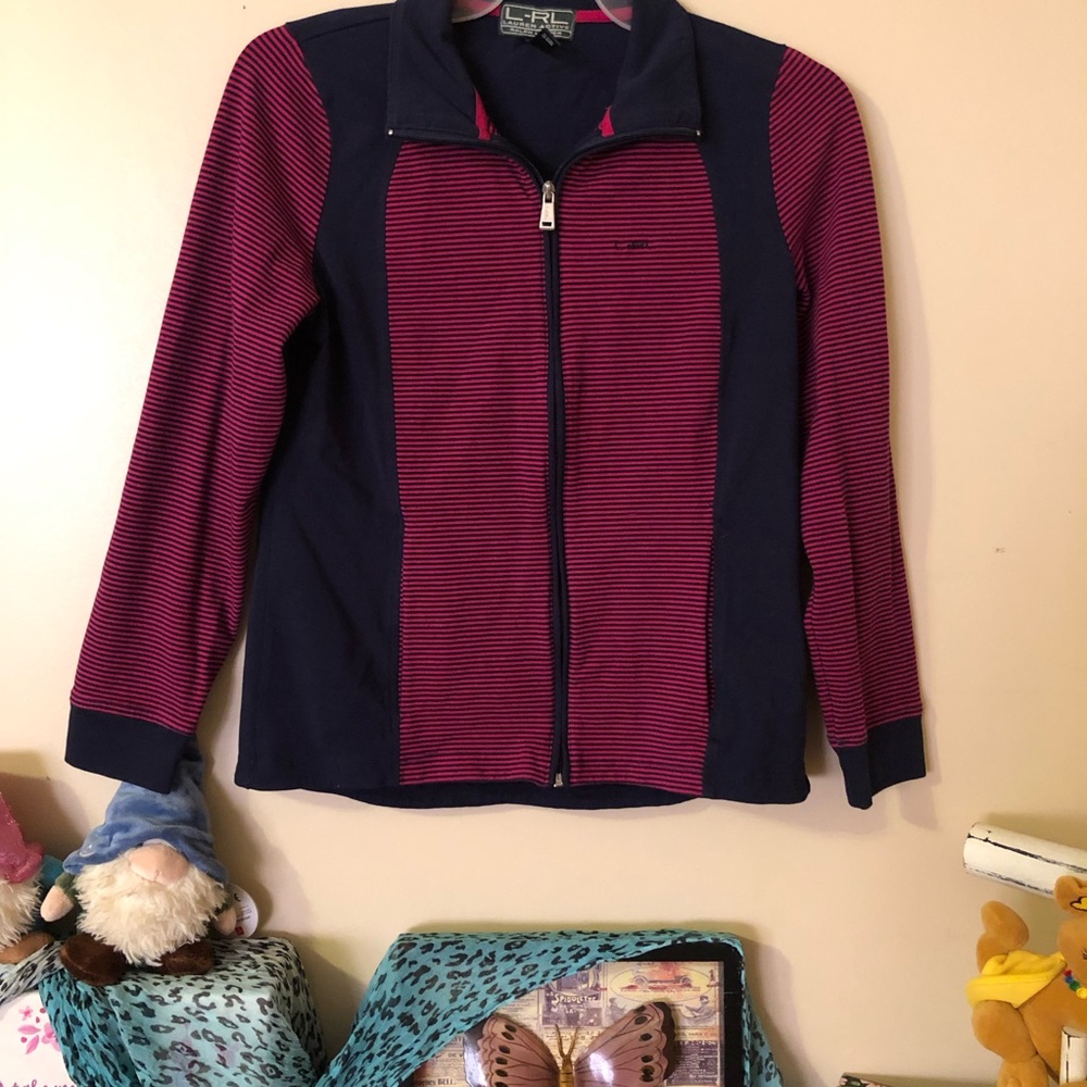 Ralph Lauren Active Full Zip Knit Stripe Jacket